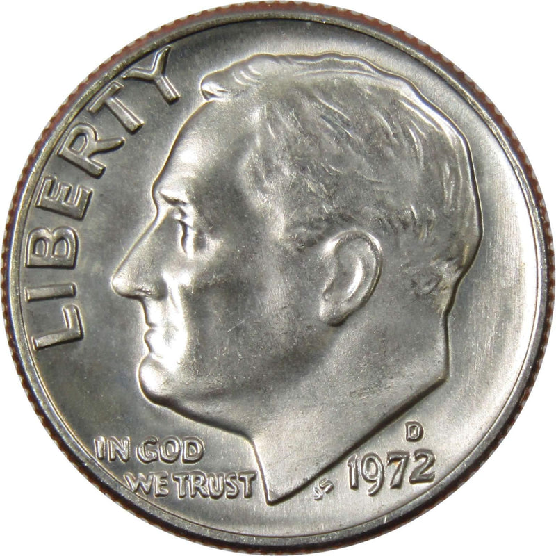 1972 D Roosevelt Dime BU Uncirculated Mint State 10c US Coin Collectible - Roosevelt coin - Profile Coins &amp; Collectibles