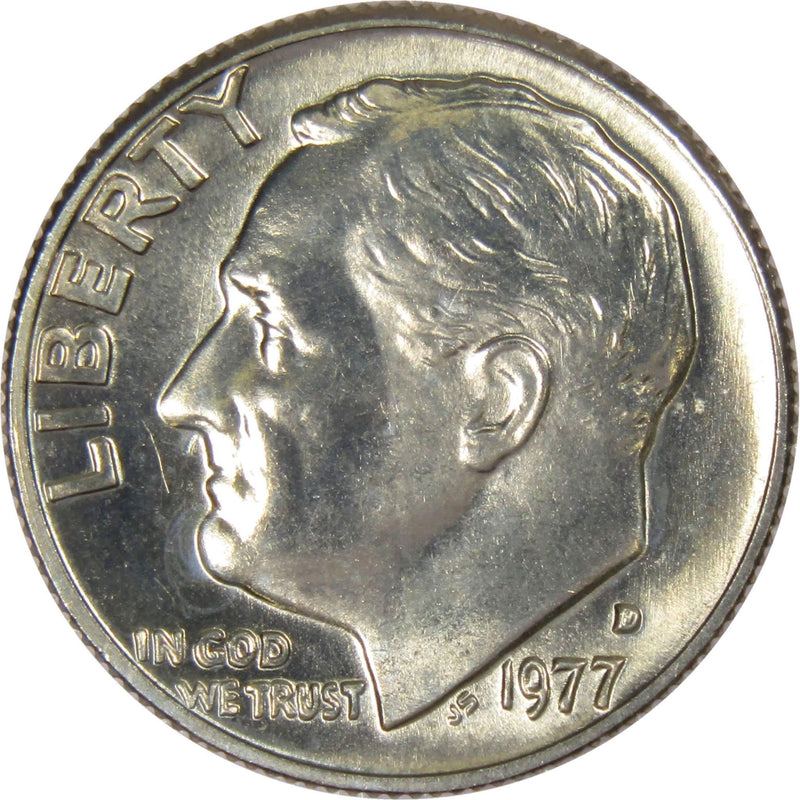 1977 D Roosevelt Dime BU Uncirculated Mint State 10c US Coin Collectible - Roosevelt coin - Profile Coins &amp; Collectibles