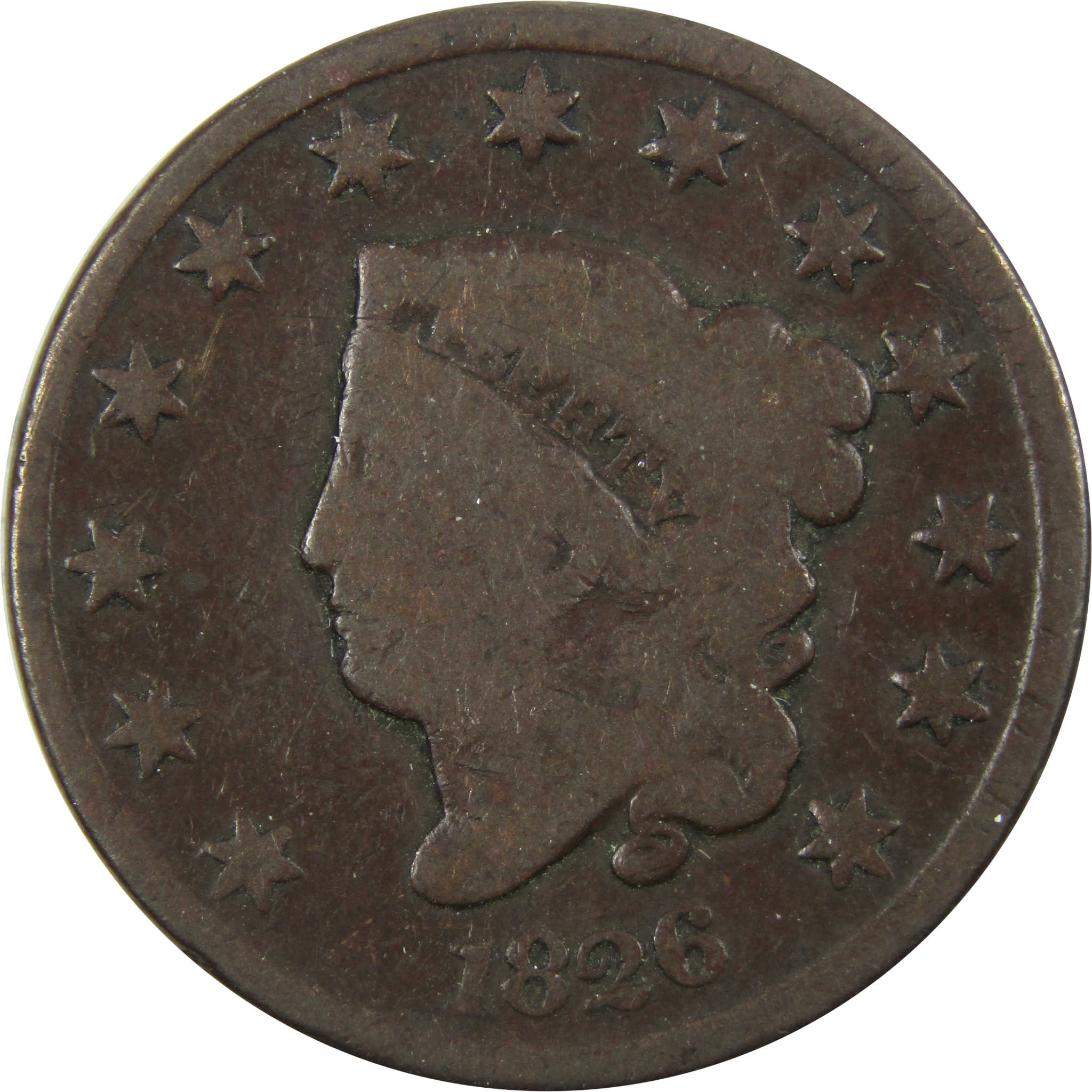 1826 Coronet Head Large Cent VG Very Good Copper Penny SKU:I4588