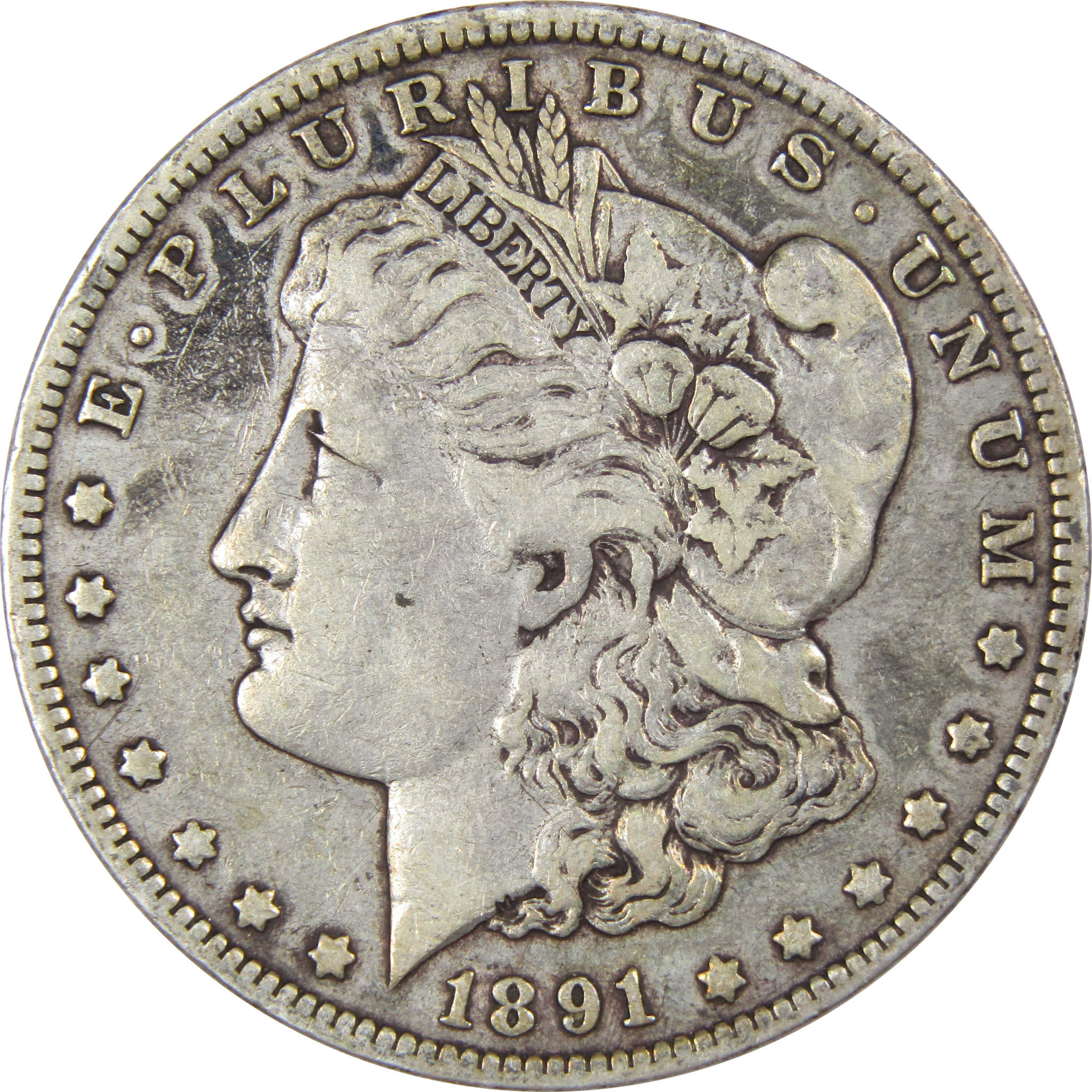 1891 O VAM-1A1 E on Reverse Morgan Dollar VF Very Fine SKU:IPC9877 - Morgan coin - Morgan silver dollar - Morgan silver dollar for sale - Profile Coins &amp; Collectibles