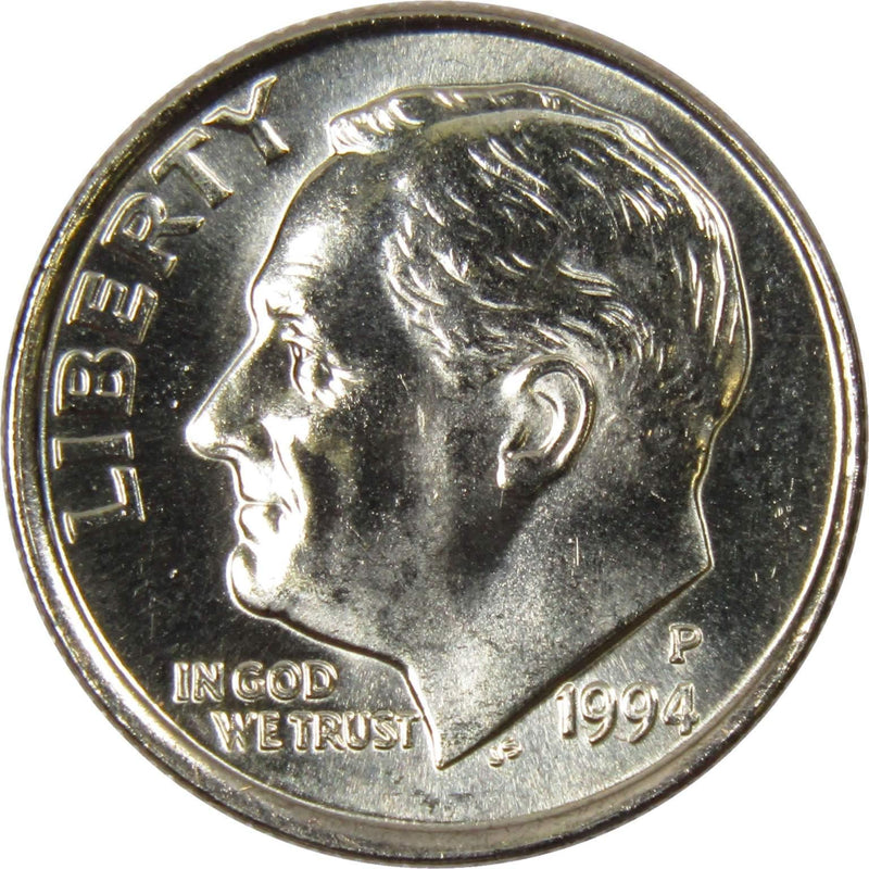 1994 P Roosevelt Dime BU Uncirculated Mint State 10c US Coin Collectible - Roosevelt coin - Profile Coins &amp; Collectibles