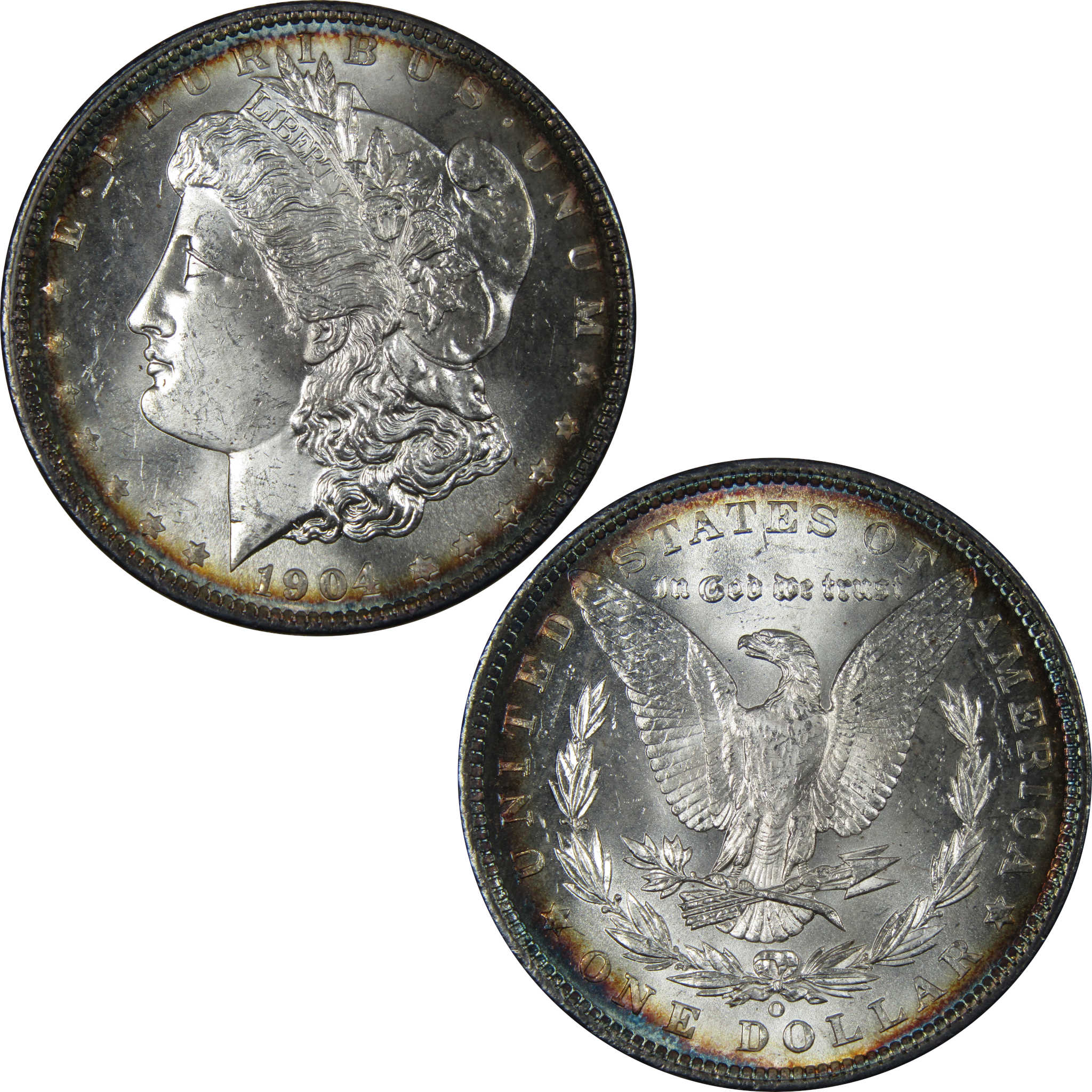 1904 O Morgan Dollar BU Choice Uncirculated Silver Toned SKU:IPC8404