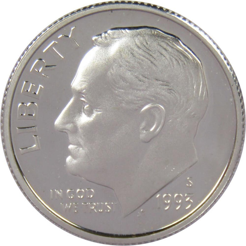 1993 S Roosevelt Dime Choice Proof 90% Silver 10c US Coin Collectible - Roosevelt coin - Profile Coins &amp; Collectibles