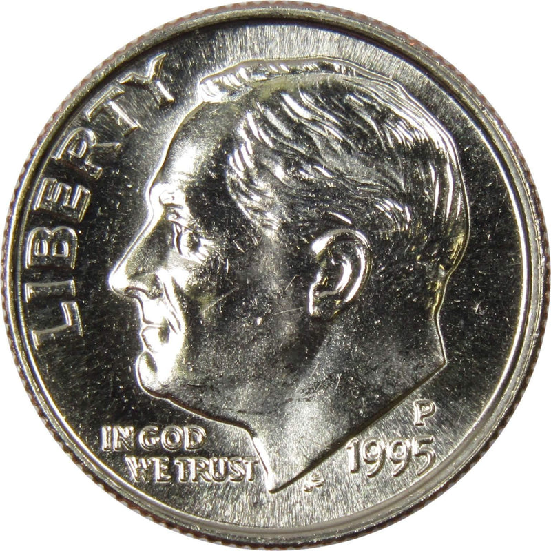 1995 P Roosevelt Dime BU Uncirculated Mint State 10c US Coin Collectible - Roosevelt coin - Profile Coins &amp; Collectibles